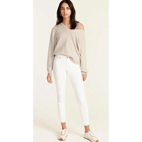 J. Crew White 8" Toothpick Ankle Cropped Skinny Jean Size 24 - Picture 6 of 12